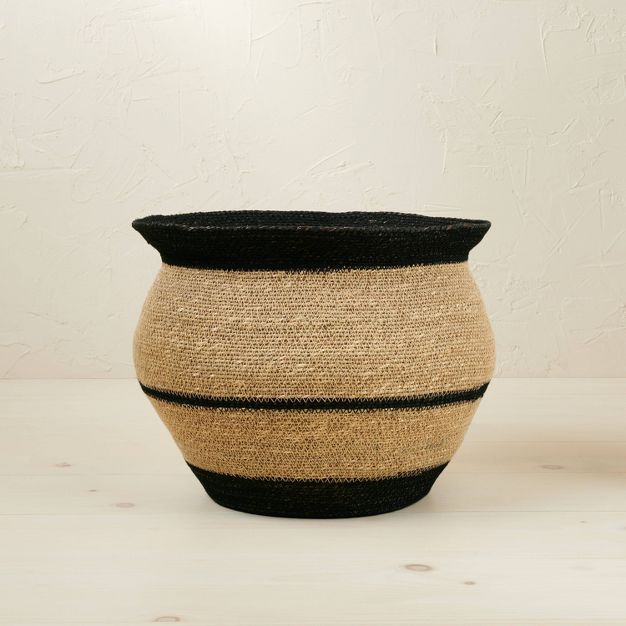 10" x 14" Round Seagrass Decorative Basket Black - Opalhouse™ designed with Jungalow™ | Target