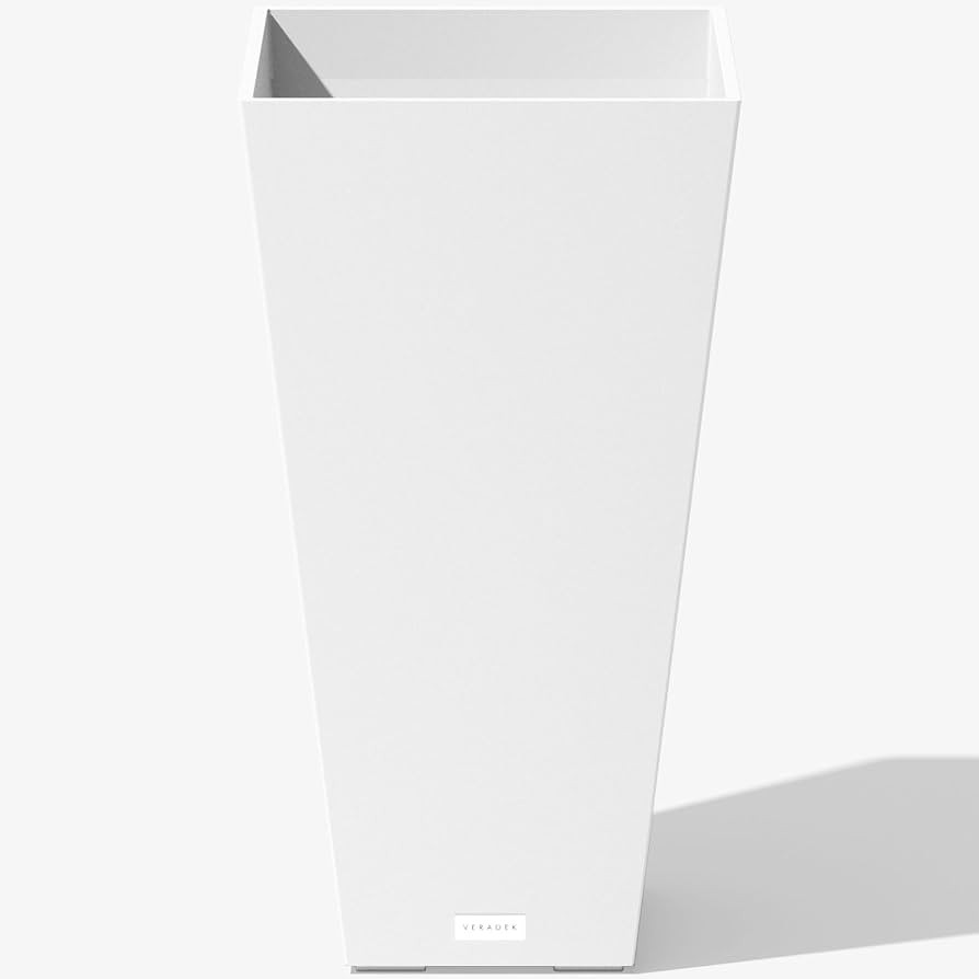 Veradek V-Resin Indoor/Outdoor Taper Planter (30 inch, White) | Amazon (US)