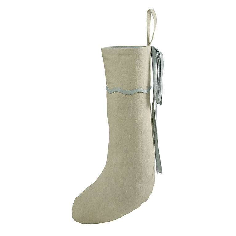 Rue Scalloped Linen Stocking | Ballard Designs, Inc.