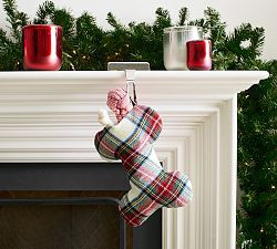 Stewart Plaid Bone Pet Stocking | Pottery Barn (US)
