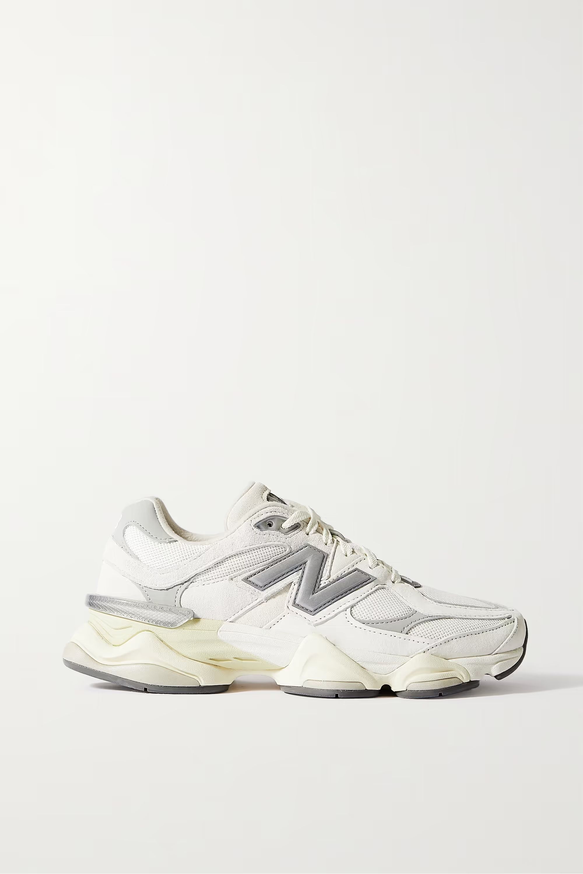 9060 leather-trimmed suede and mesh sneakers | NET-A-PORTER (UK & EU)
