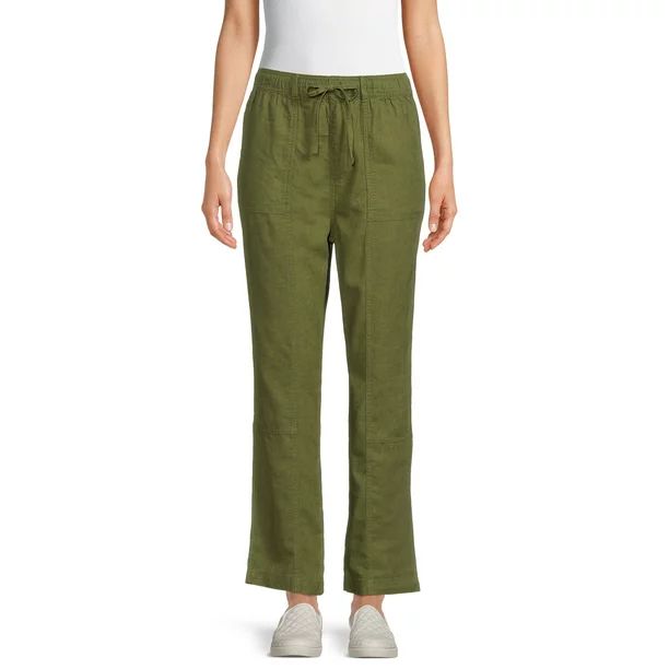 Time and Tru Women's Linen Pull-On Pants | Walmart (US)