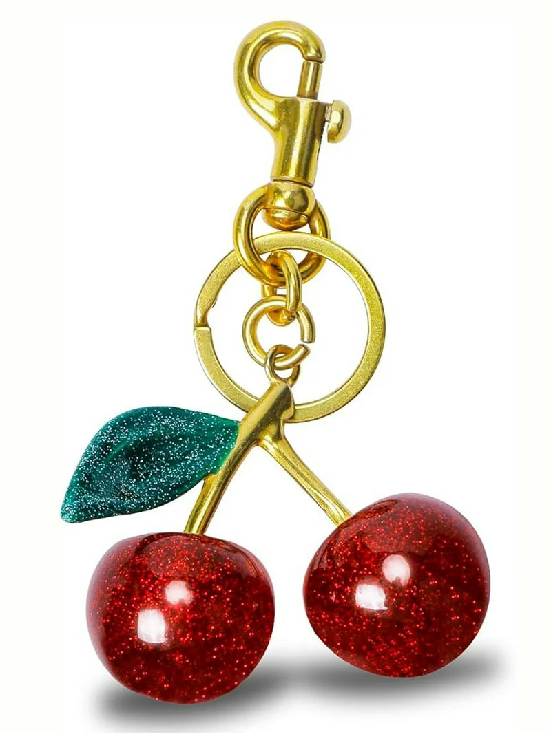 Soda Candy Cherry Bag Charm Purse Cute Keychains for Women Car Keyrings Leather Handbags Made of ... | Walmart (US)