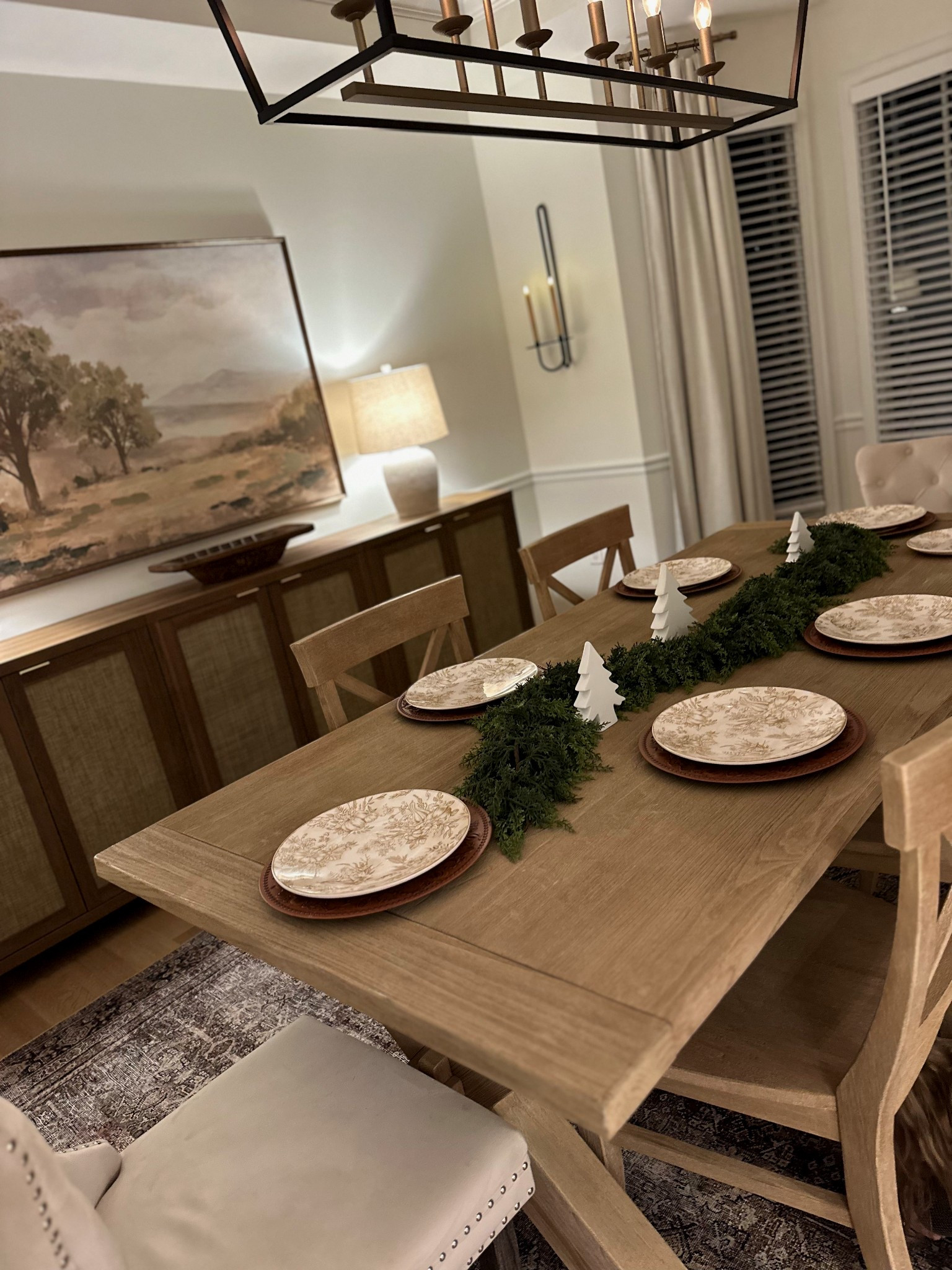 Still waiting on a few pieces to complete this and will change out the dinner plates after Thanksgiving but this garland is perfect to lay across your table for a Christmas tablescape!!

#LTKHoliday