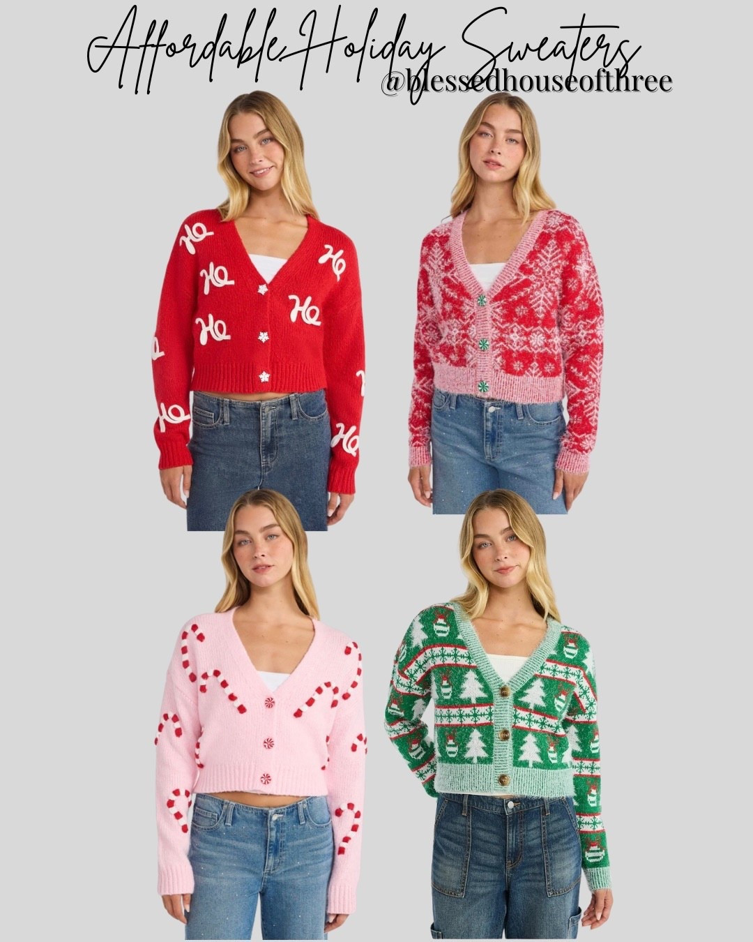 Affordable holiday sweaters that bring all the cozy festive vibes without breaking the bank! Sharing budget-friendly knitwear, classic red and green sweaters, neutral Christmas styles, and cute statement holiday tops perfect for parties, family photos, and everyday winter outfits. Shop my favorite affordable holiday sweaters below — cozy, cute, and under budget.

Affordable holiday sweaters cozy Christmas sweaters budget friendly winter outfits cute festive sweaters women’s holiday tops inexpensive Christmas outfit ideas cozy knit holiday style affordable Christmas fashion trendy winter sweaters holiday outfit inspiration best holiday sweaters under budget seasonal style finds LTK holiday try on festive fashion deals cozy outfit ideas winter wardrobe staples.

#LTKFindsUnder50 #LTKHoliday #LTKPetite