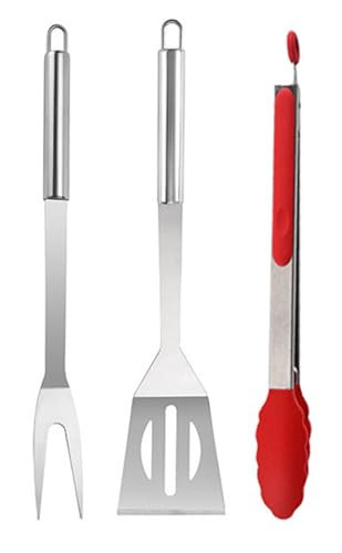 BBQ Grill Tool Set BBQ Accessories, Stainless Steel Grill Tools Grilling Accessories Grill Set Barbecue Grill Accessories for Outdoor Grill, Grill Utensils Grilling Tools Grilling Gifts for Men (3PCS) | Amazon (US)