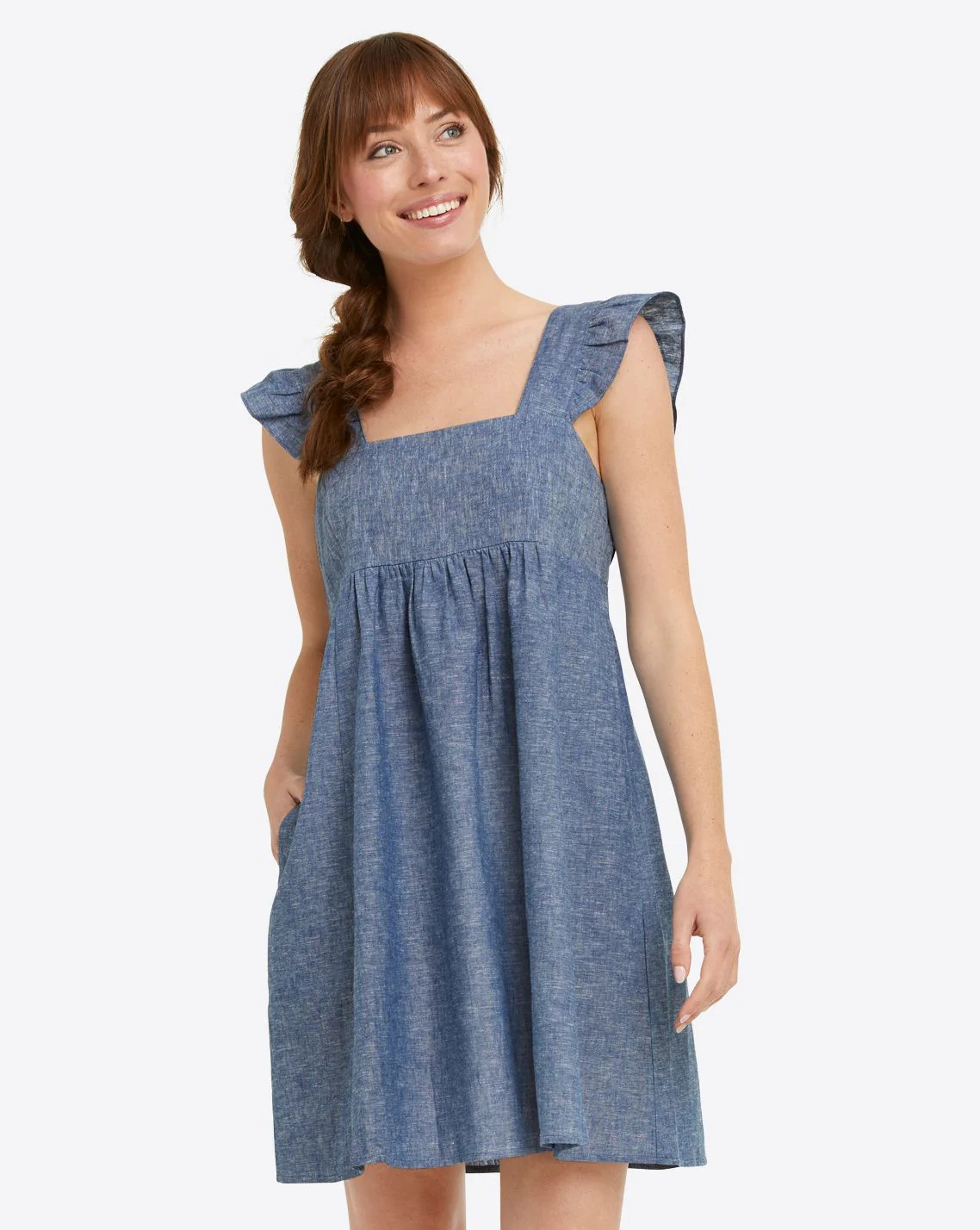 Maddie Babydoll Dress in Chambray | Draper James (US)