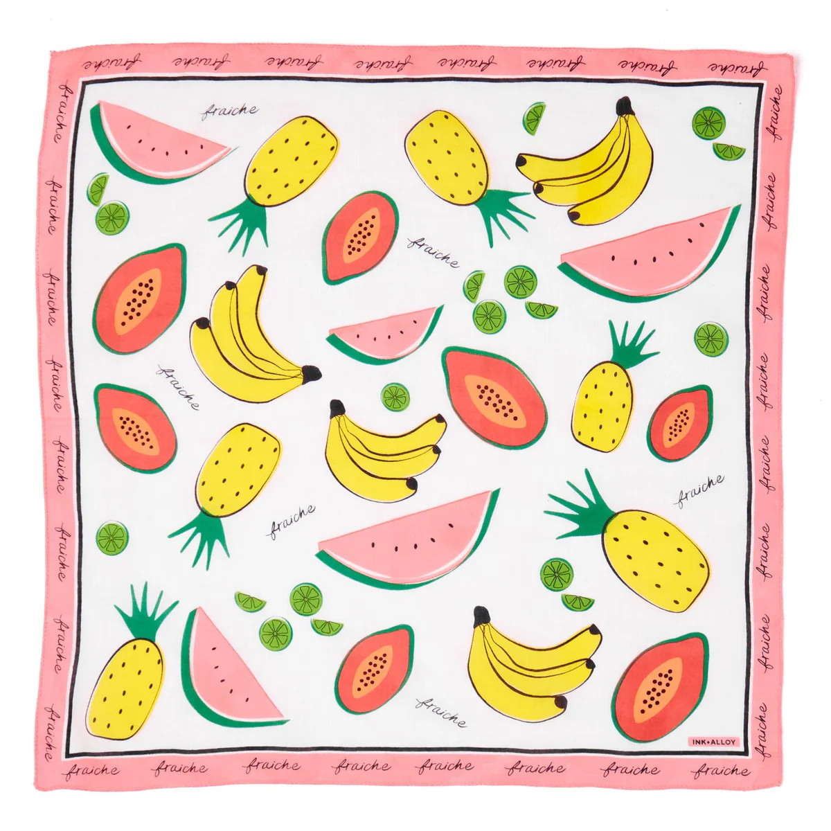 Carson Fruit Print Scarf 21x21 | INK+ALLOY