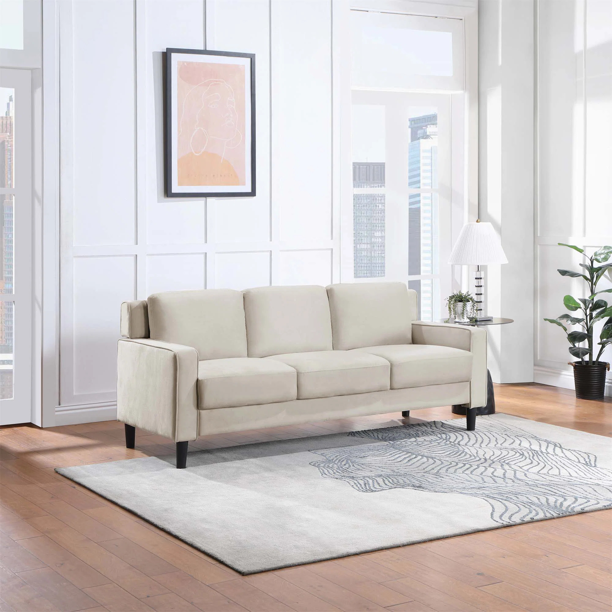 Latitude Run® Sahai 77.16'' Velvet Square Arm Sofa & Reviews | Wayfair | Wayfair North America