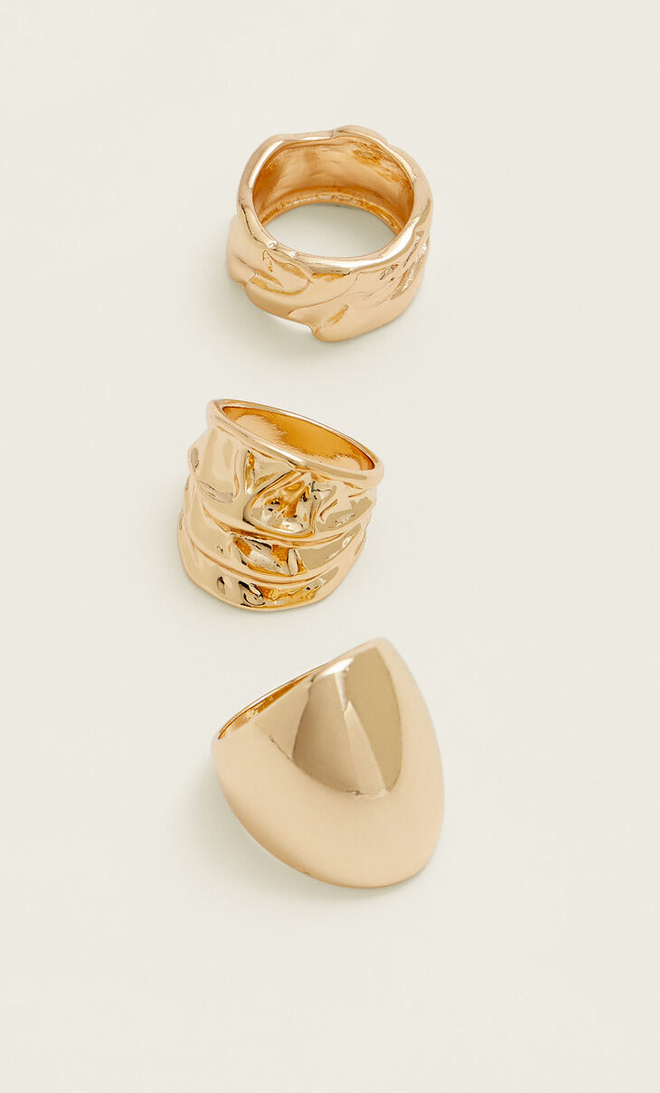 Set di 3 anelli organici | Stradivarius (IT)