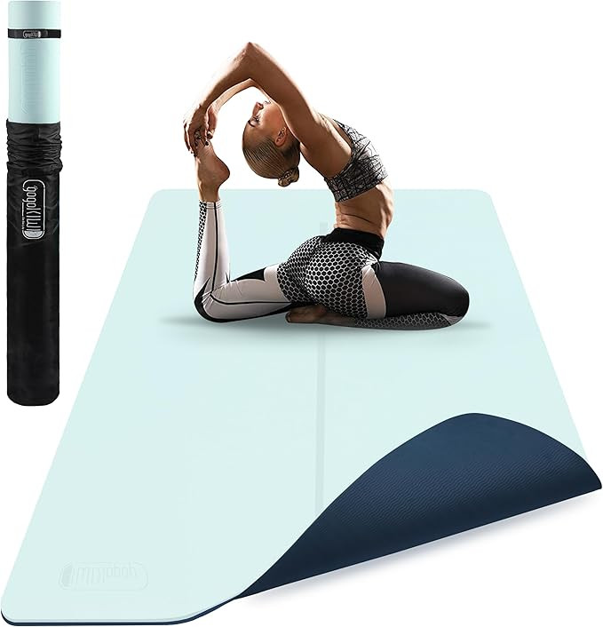 Large Yoga Mat (6'x4') Extra Wide 1/4" Thick Workout Mat for Home, Non Slip Fitness & Exercise Ma... | Amazon (US)