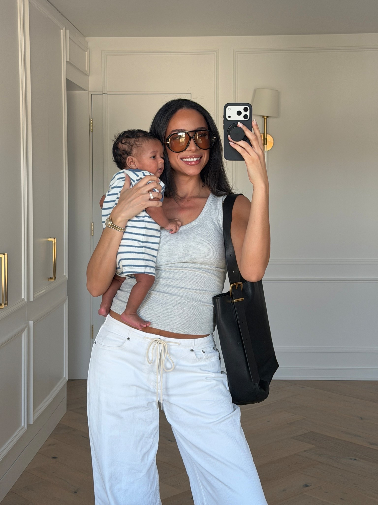 wearing a S tank and 27 long jeans

spring outfit, casual chic outfit, postpartum outfit, white jeans

#LTKmomlife #LTKootd #LTKBaby