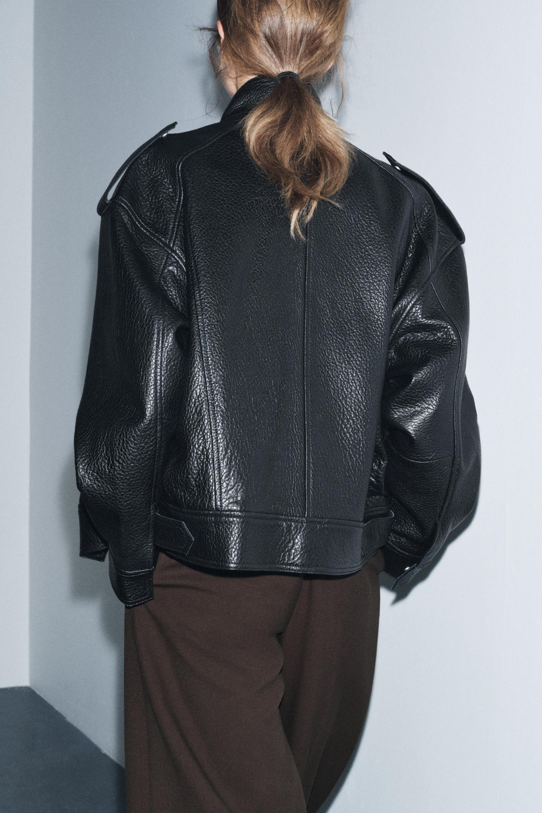 LEATHER BOMBER JACKET ZW COLLECTION LIMITED EDITION | Zara US