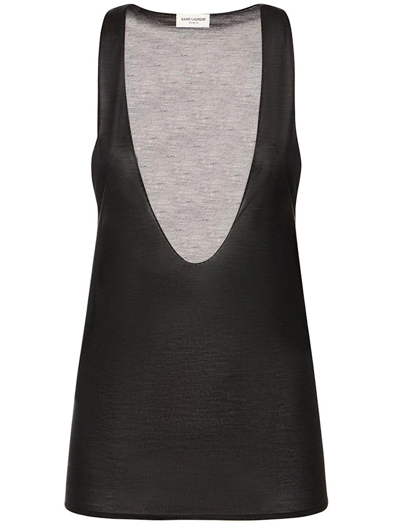 Scoop neck silk tank top | Luisaviaroma