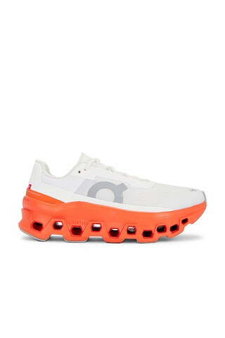 On Cloudmonster Sneaker in White & Flame | FWRD | FWRD 
