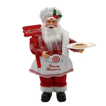 Standing Santa Statue Christmas Ornament Adorable Appearance Vivid Facial Expressions Chef Santa Figure | Walmart (US)