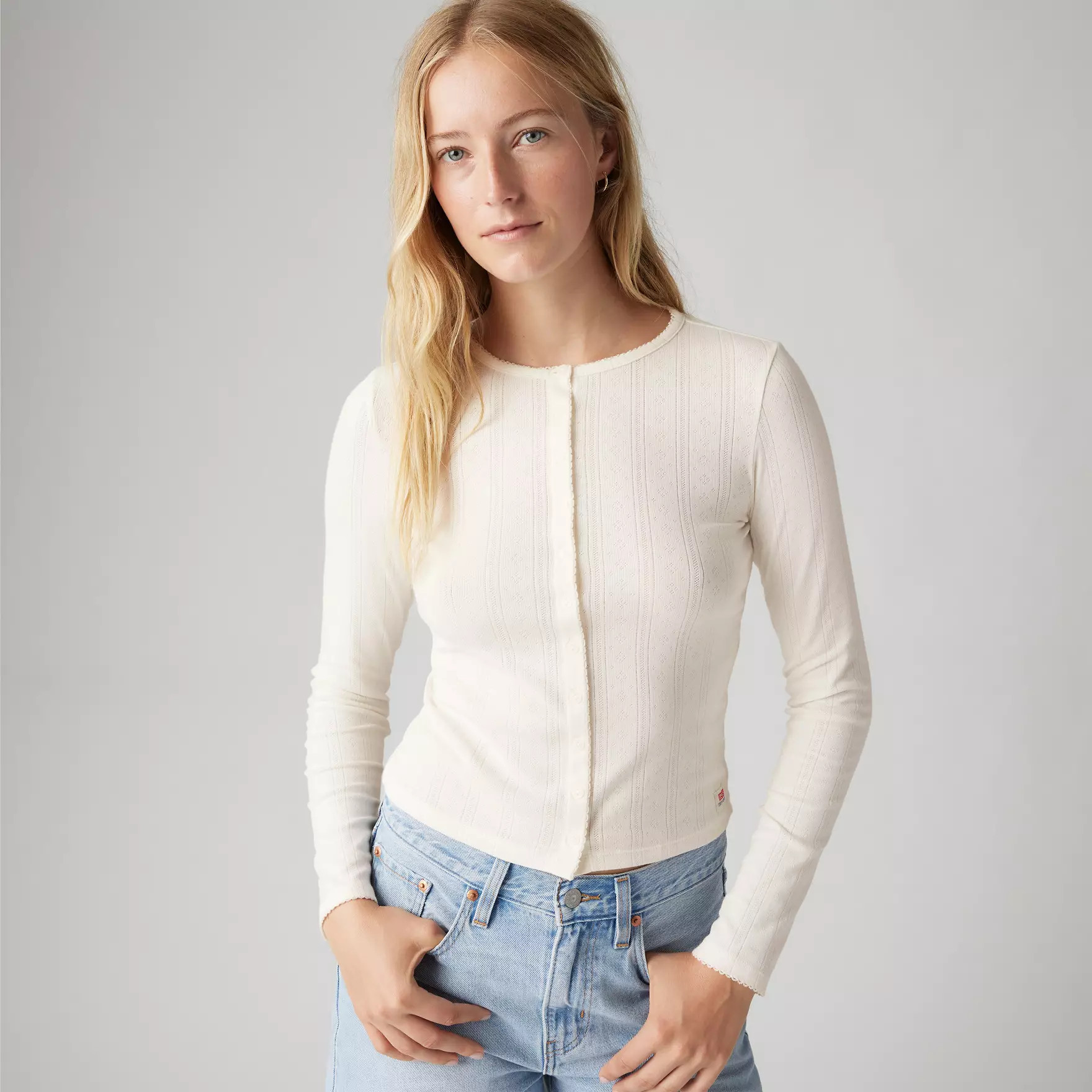 Dry Goods Women's Pointelle Long Sleeve T-shirt | Levi's US