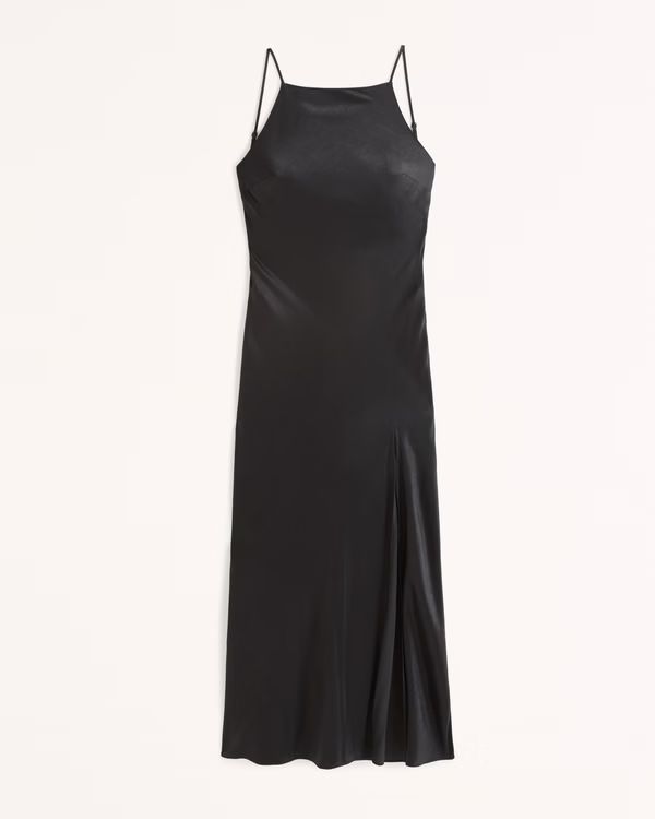 Satin Low Back Maxi Dress | Abercrombie & Fitch (UK)