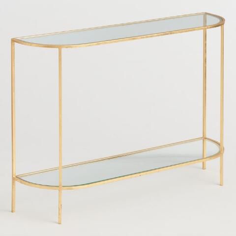 Glass and Gold Leaf Rosalyn Console Table | World Market