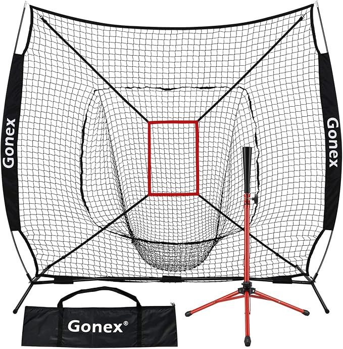 Gonex 7' x 7' Baseball Softball Practice Net Set with Batting Tee for Hitting and Pitching Battin... | Amazon (US)