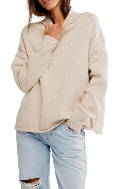 Free People Torres Turtleneck Sweater in Sugar Swizzle at Nordstrom, Size Medium | Nordstrom