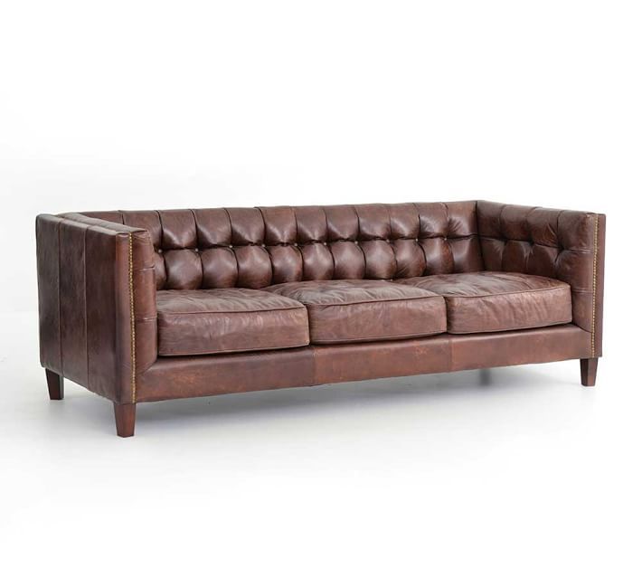 Burke Leather Sofa | Pottery Barn (US)