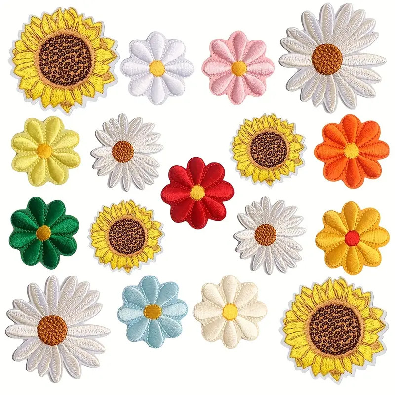 Sunflower Daisy Flower Patches Sew/iron Embroidered - Temu | Temu Affiliate Program