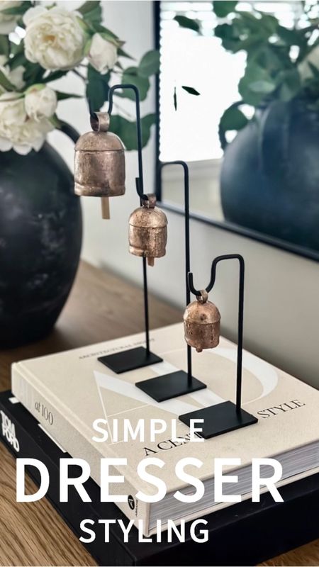 I could not wait to style my new bedroom dresser. I wanted to keep it simple, but also wanted it to make a statement. These 3 vintage bell stands were just what I needed to make that happen!
#luxebco #bedroomstyling #bedroomdecor #bedroominspo

#LTKstyletip #LTKVideo #LTKhome