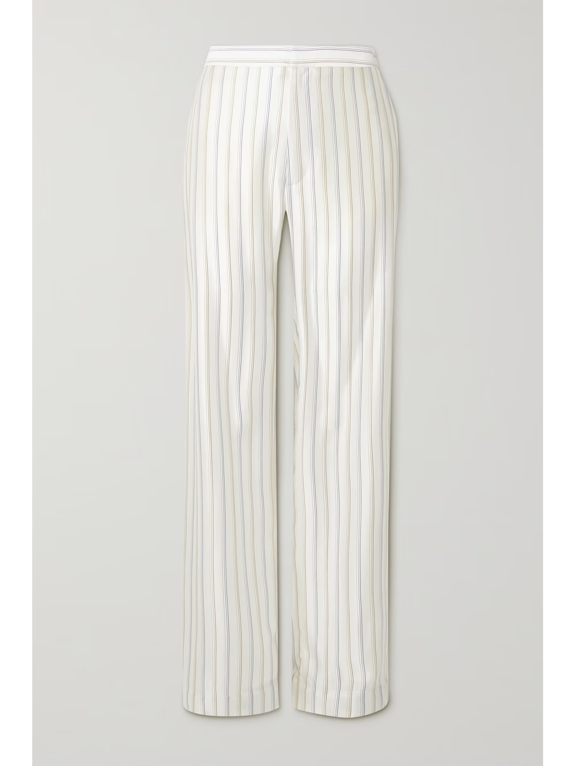 Striped silk-twill wide-leg pants | NET-A-PORTER (US)