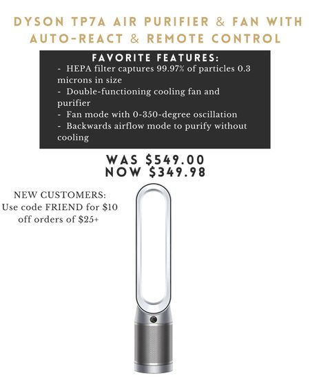 @QVC has an amazing one day deal on the Dyson TP7A Air Purifier & Fan with Auto-React & Remote Control! #LoveQVC #ad We have used these for years and absolutely love them!! Grab one at this price while you can!

Dyson, dyson sale, dyson fan, modern Home, home decor, must have Home, qvc

#LTKsalealert #LTKFind #LTKhome
