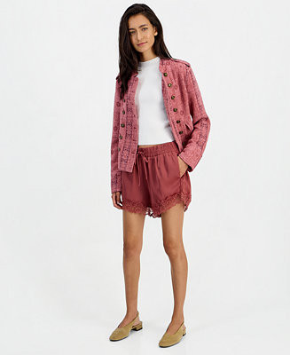 Women's Pull-On Satin Lace Shorts, 1-5/8" Inseam | Macy's