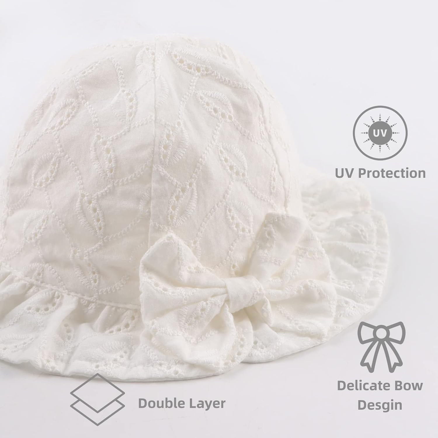 Bow Baby Girls Summer Hat Flower Toddler Girls Sun Hat Cotton Breathable Infant Hat | Amazon (US)