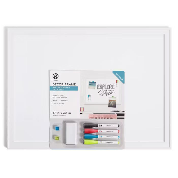 U Brands 17"x23" Minimal Deco Dry Erase Board Value Pack | Target