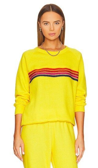 5 Stripe Sweatshirt in Lemon, Yellow, & Purple | Revolve Clothing (Global)