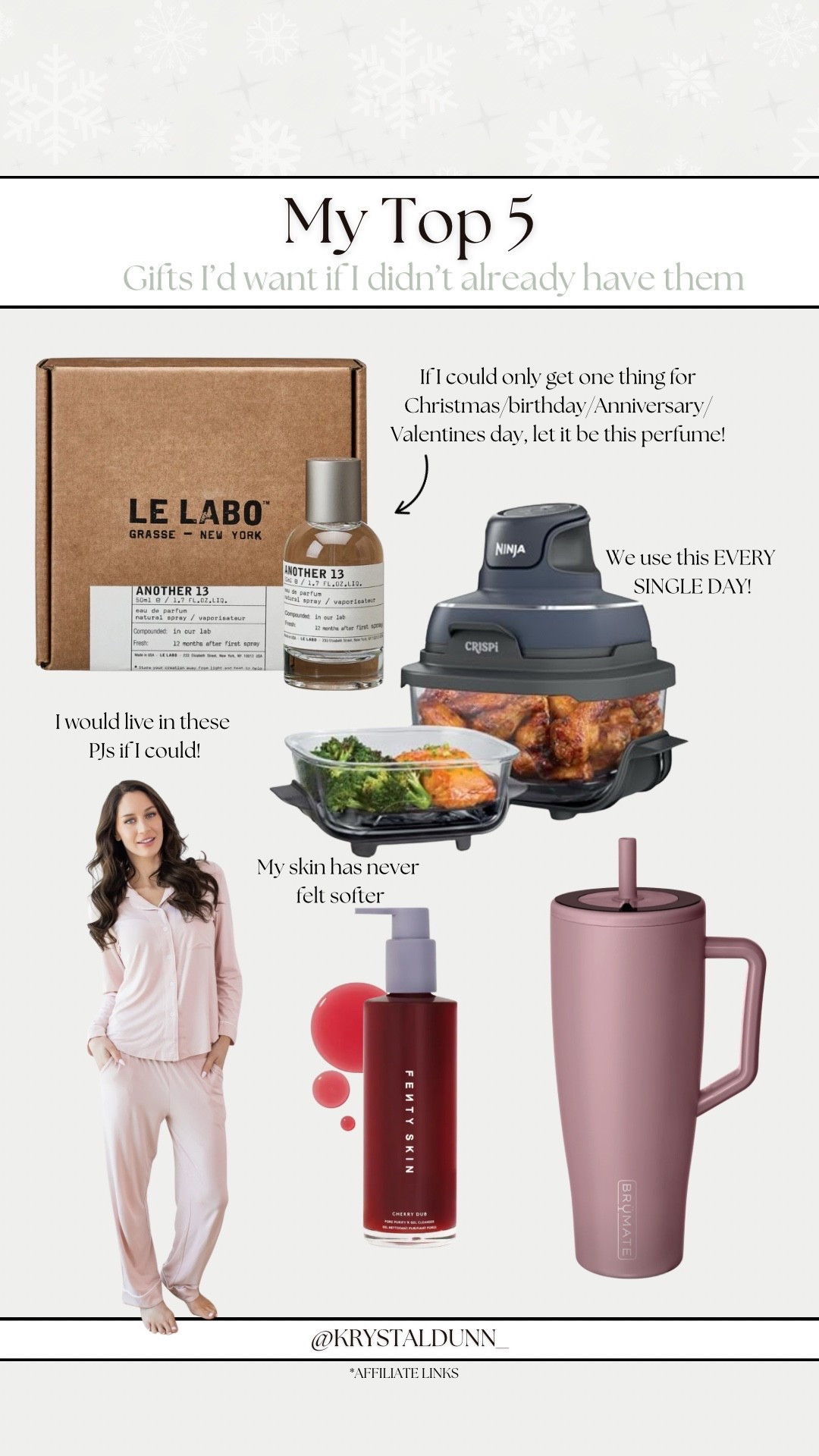 My top 5 gifts I’d want if I didn’t already have them. This Le Labo Anorher 13 perfume would be the only thing I’d want if I could only pick one thing!

#LTKGiftGuide #LTKHoliday