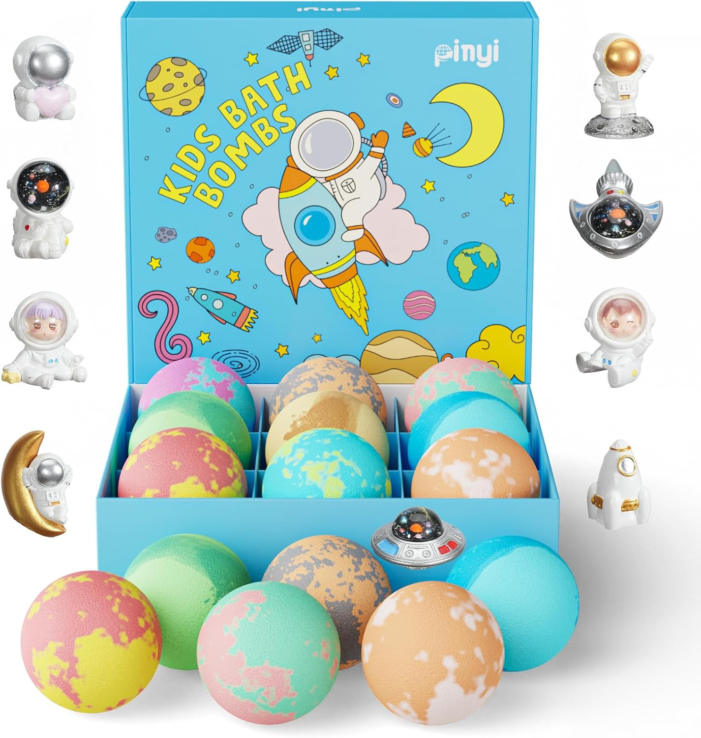 Bath Bombs for Kids with Surprise Inside, 9 Pack Kids Bath Bombs with Outer Space Planet Toys Ins... | Amazon (US)