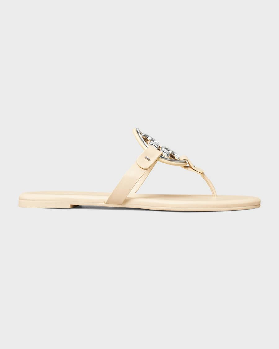 Tory Burch Metal Miller Soft Leather Sandals | Neiman Marcus