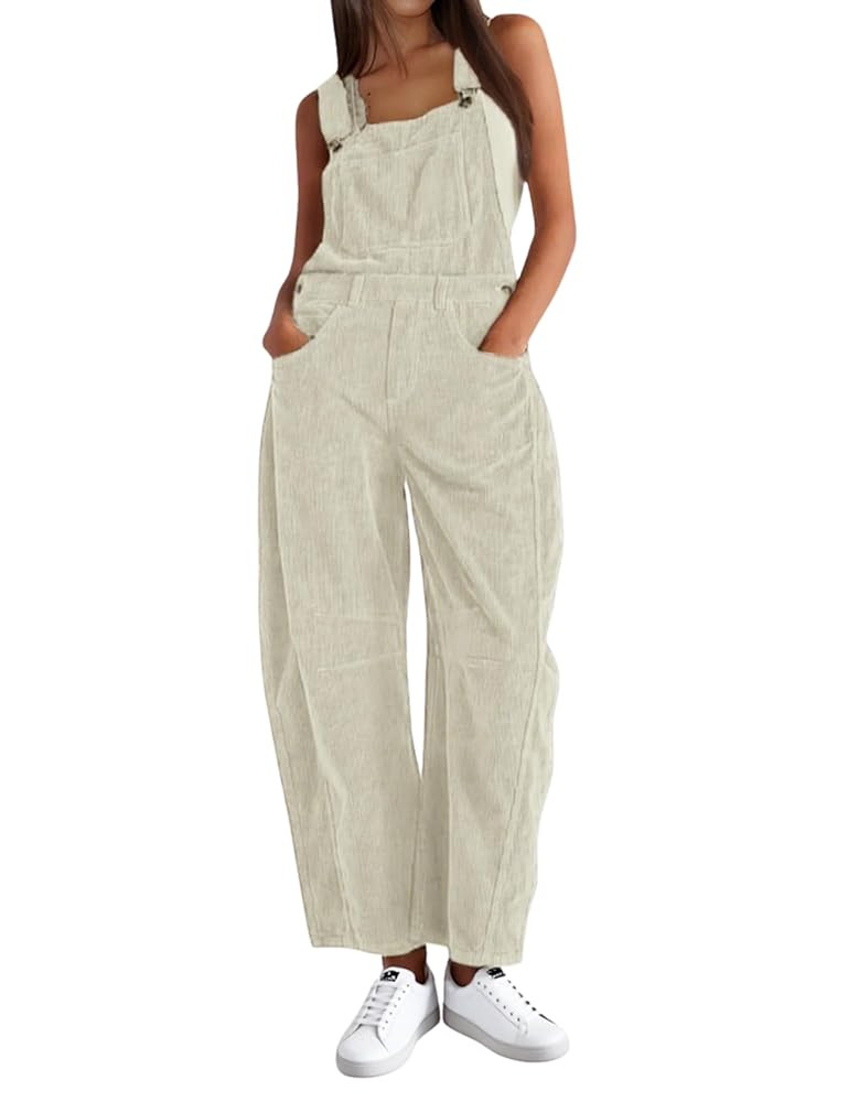 AMEBELLE Corduroy Overalls for Women Barrel Wide Leg Bib Corduroy Pants Women Adjustable Romper J... | Amazon (US)
