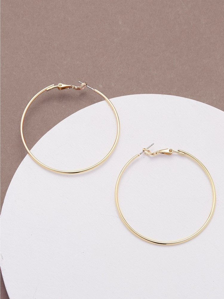 High-Polish Gold Hoop Earrings | SHEIN