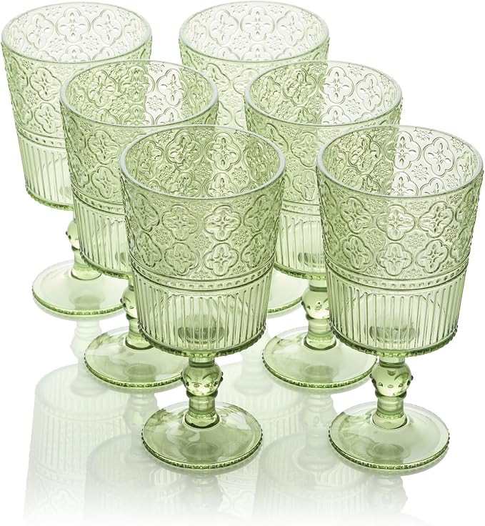 Certified International Victoria Green Set of 6 Premium Acrylic All Purpose Goblet 3.5x3.5x7 14oz... | Amazon (US)
