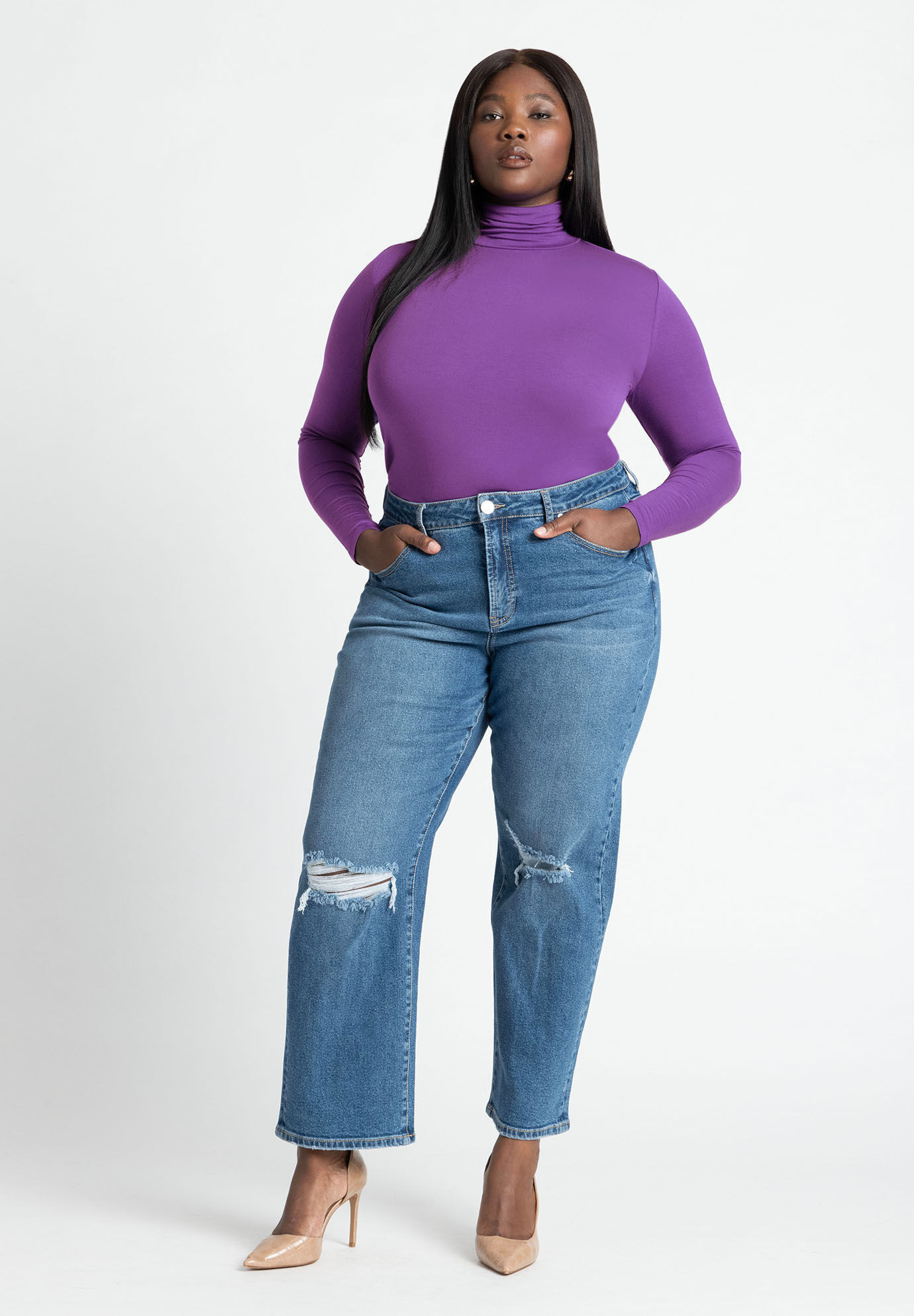 The Naomi Comfort Stretch Straight Leg Jean | Eloquii