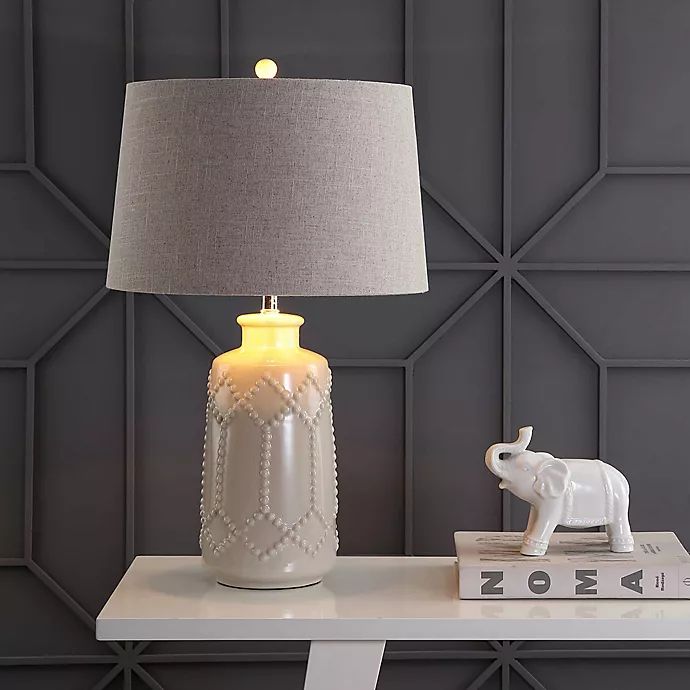 JONATHAN Y Alice 26" Ceramic LED Table Lamp in Cream | Bed Bath & Beyond