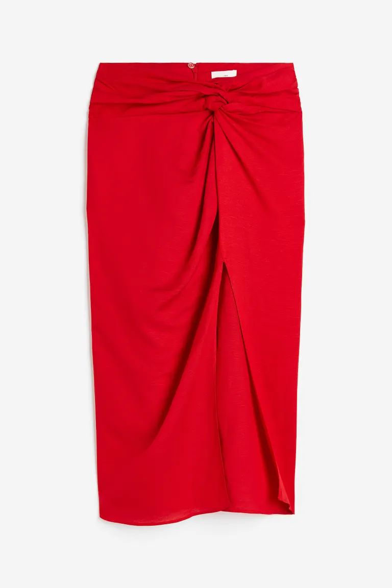 Knot-detail Skirt - Red - Ladies | H&M US | H&M (US + CA)