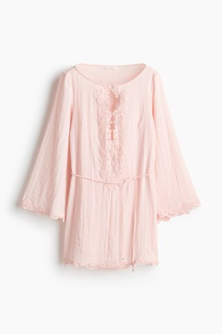 H & M - Lace-Trimmed Dress - Powder Pink | H&M (US + CA)