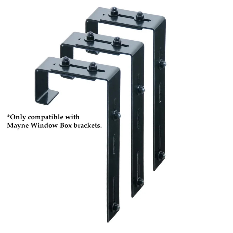 Mayne Adjustable Deck Rail Bracet 3.7"x1.8x 9.6" Steel Black 3-Pack for Mayne Window Boxes with H... | Walmart (US)