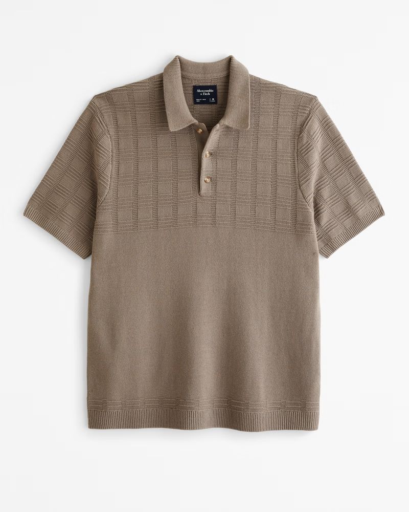 Textured Stitch 3-Button Sweater Polo | Abercrombie & Fitch (US)