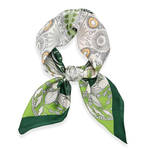 vimate Hair Scarf for Women - 27'' Square Satin Head Scarf Silk Feeling Scarf Floral Bandana for Women (Style 30) | Amazon (US)