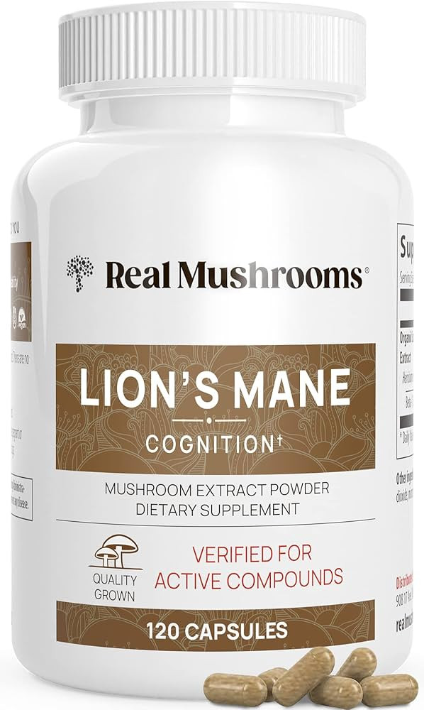 Lions Mane Mushroom Cognition Capsules (120 Capsules) Lions Mane Mushroom Powder Extract Capsules... | Amazon (US)