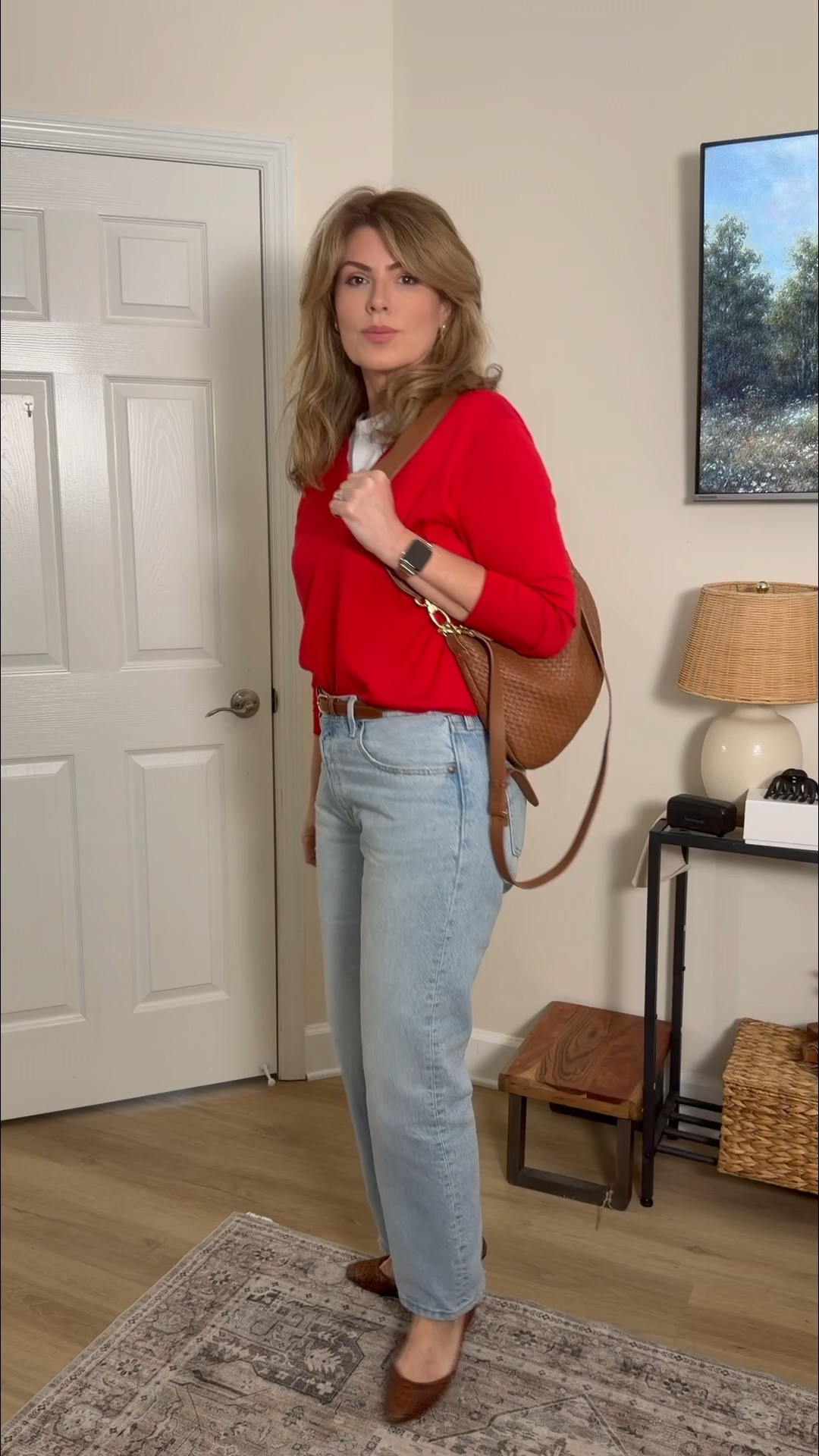 Effortless, everyday polish ❤️
This is one of those outfits that just works—classic, flattering, and easy to repeat on busy days.

• Soft red knit (adds instant color without trying too hard)
• Light wash high-rise denim (structured but relaxed)
• Brown leather flats + matching hobo bag (warm, elevated neutrals)

It’s giving “editor off duty” — polished but still completely wearable for errands, coffee runs, or casual workdays.

The key here is the balance:
👉 relaxed denim + refined accessories
👉 simple top + strong color moment

Save this for when you want to look put-together in 5 minutes.

#ltkstyle #minimalstyle #everydayoutfit #classicstyle #effortlesschic

#LTKTall #LTKOver40 #LTKMidsize