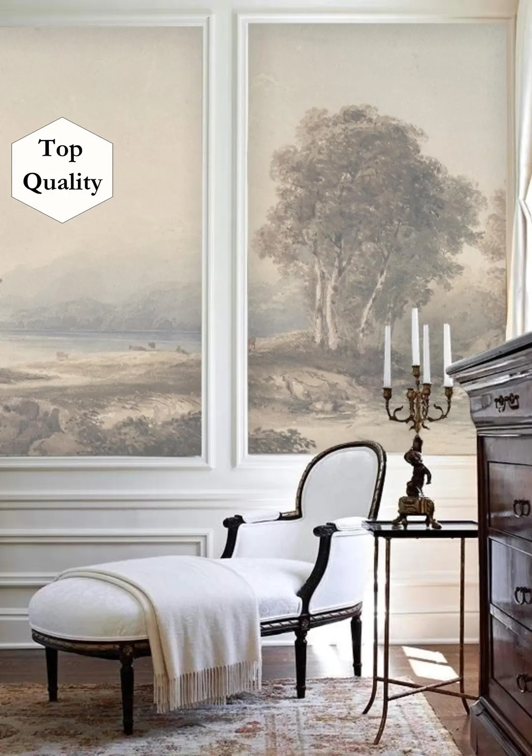 Subtle Wallpaper, Large Panoramic Wall Art, Vintage Scene Wallpaper,  Scenic Mural Wallpaper Peel... | Etsy (US)